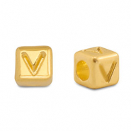 Metaal letterkralen DQ V Goud (nikkelvrij)
