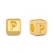 Metaal letterkralen DQ P Goud (nikkelvrij)