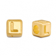 Metaal letterkralen DQ L Goud (nikkelvrij)