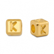 Metaal letterkralen DQ K Goud (nikkelvrij)