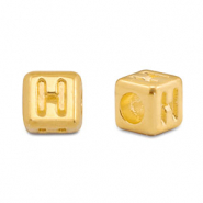Metaal letterkralen DQ H Goud (nikkelvrij)