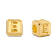 Metaal letterkralen DQ E Goud (nikkelvrij)