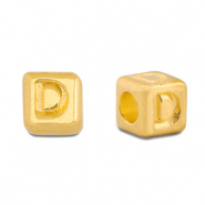 Metaal letterkralen DQ D Goud (nikkelvrij)