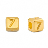 Metaal letterkralen DQ 7 Goud (nikkelvrij)