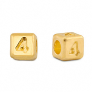 Metaal letterkralen DQ 4 Goud (nikkelvrij)