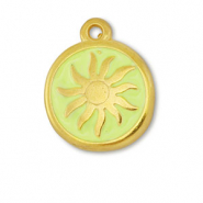 Metaal bedels DQ sun Goud-lime yellow (nikkelvrij)