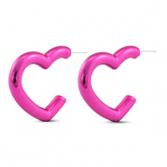 Musthave oorbellen heart Magenta pink