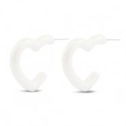 Musthave oorbellen heart White-pearl shine coating