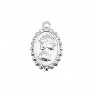 Bedels van Stainless steel Roestvrij staal (RVS) woman with crown Silver
