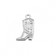 Bedels van Stainless steel Roestvrij staal (RVS) cowboy boot Silver