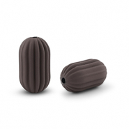 Acryl kralen oval Dark brown