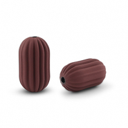 Acryl kralen oval Dark red-brown