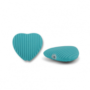 Acryl kralen heart Petrol green