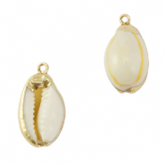 Schelp hanger special Kauri Cream yellow-gold