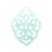 Hangers van resin ruit barok Bleached aqua