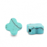 Kralen natuursteen calciet clover Turquois