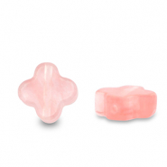 Kralen natuursteen  clover Pink transparent
