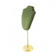 Sieraden display buste voor kettingen Olive green-gold