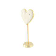 Sieraad display hart voor oorbellen Off white-gold