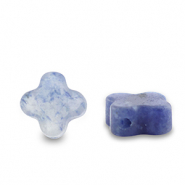 Kralen natuursteen sodaliet en microklien clover Dark blue