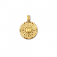 Bedels van Stainless steel Roestvrij staal (RVS) round with sun Gold