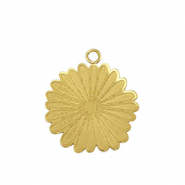 Roestvrij stalen (RVS) Stainless steel bedel flower Gold / White