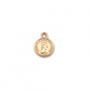 Metaal bedels round with Queen Elisabeth Gold