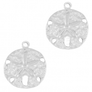 Bedels van Stainless steel Roestvrij staal (RVS) round starfish Silver