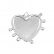 Bedels van Stainless steel Roestvrij staal (RVS) heart Silver
