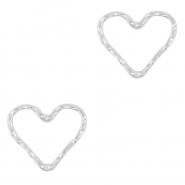 Bedels/tussenstuk van Stainless steel Roestvrij staal (RVS) heart Silver