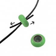 Bead stopper enamel 10x4mm Green