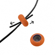 Bead stopper enamel 10x4mm Copper orange