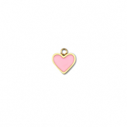 Bedels van Stainless steel Roestvrij staal (RVS) heart Gold-pink