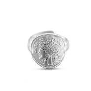 Ringen van Stainless steel Roestvrij staal (RVS) coin Silver