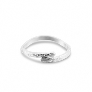 Ringen van Stainless steel Roestvrij staal (RVS) wave Silver
