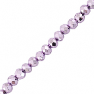 Facet kralen top quality disc 4x3mm Metallic purple