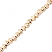 Facet kralen top quality disc 4x3mm Metallic champagne