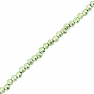 Facet kralen top quality rond 2mm Metallic green