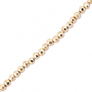 Facet kralen top quality rond 2mm Metallic champagne