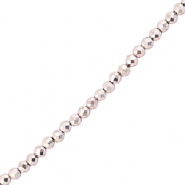 Facet kralen top quality rond 2mm Metallic light pink