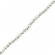 Facet kralen top quality rond 2mm Metallic silver