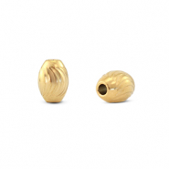 Kralen van Stainless steel Roestvrij staal (RVS) ovaal Gold