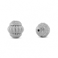 Kralen van Stainless steel Roestvrij staal (RVS) oval Silver