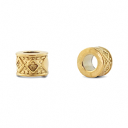 Kralen van Stainless steel Roestvrij staal (RVS) rondelle rhombus Gold