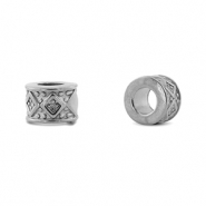 Kralen van Stainless steel Roestvrij staal (RVS) rondelle rhombus Silver