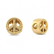 Kralen van Stainless steel Roestvrij staal (RVS) peace Gold