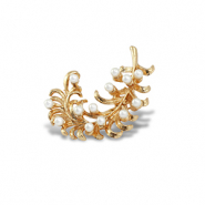 Broches feather with pearls Gold-white