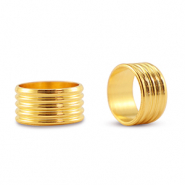 Metaal schuivers DQ ring with ribs Goud (nikkelvrij)