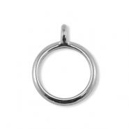 Metaal onderdelen DQ ring with loop Antiek zilver (Nikkelvrij)