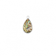 Hangers van Resin with imitation shell oval Silver-taupe